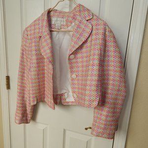 SILK! Bold and bright cropped jacket